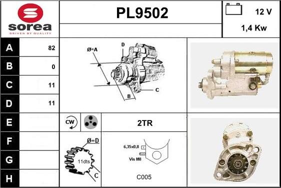 SNRA PL9502 - Démarreur cwaw.fr