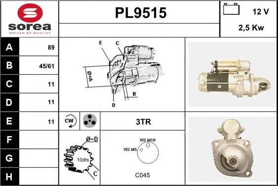 SNRA PL9515 - Démarreur cwaw.fr