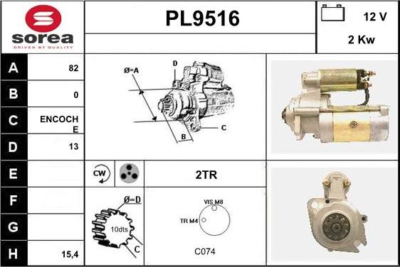 SNRA PL9516 - Démarreur cwaw.fr