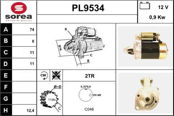 SNRA PL9534 - Démarreur cwaw.fr