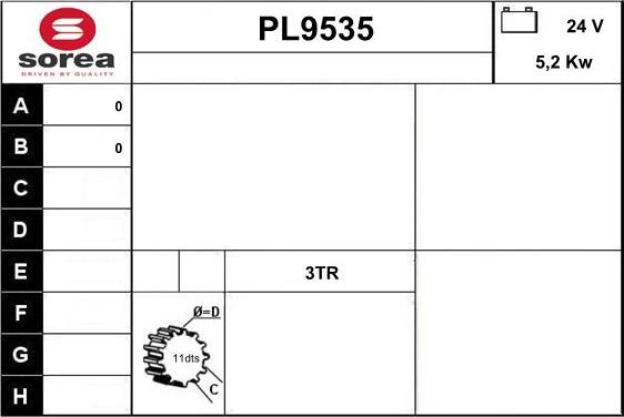 SNRA PL9535 - Démarreur cwaw.fr