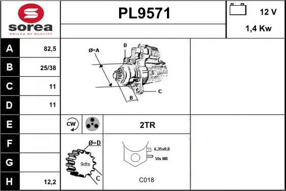 SNRA PL9571 - Démarreur cwaw.fr