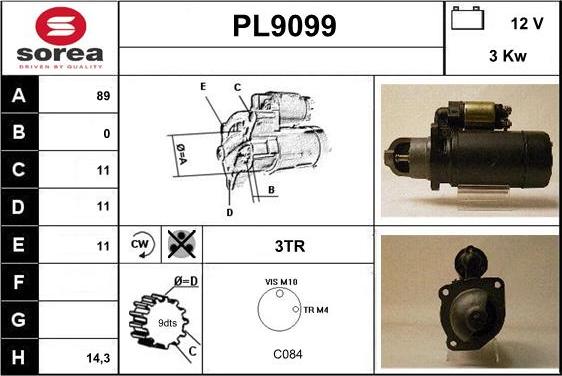 SNRA PL9099 - Démarreur cwaw.fr