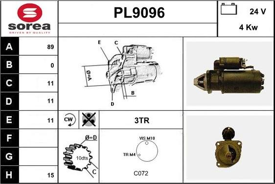 SNRA PL9096 - Démarreur cwaw.fr