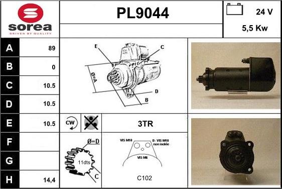 SNRA PL9044 - Démarreur cwaw.fr