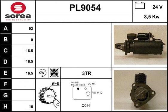 SNRA PL9054 - Démarreur cwaw.fr