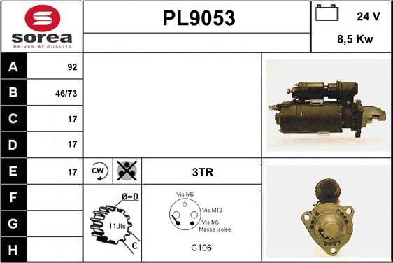 SNRA PL9053 - Démarreur cwaw.fr