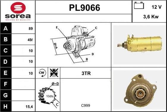 SNRA PL9066 - Démarreur cwaw.fr