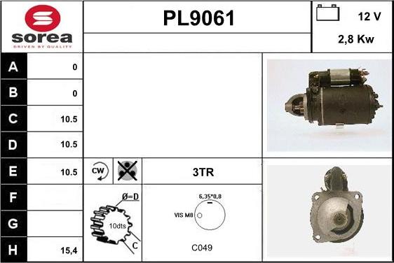 SNRA PL9061 - Démarreur cwaw.fr