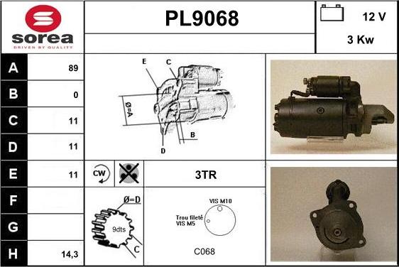 SNRA PL9068 - Démarreur cwaw.fr