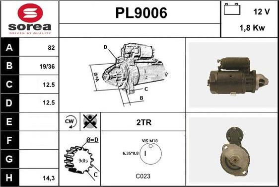 SNRA PL9006 - Démarreur cwaw.fr