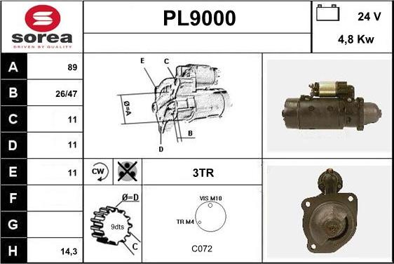 SNRA PL9000 - Démarreur cwaw.fr