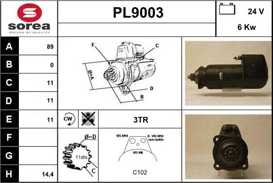 SNRA PL9003 - Démarreur cwaw.fr