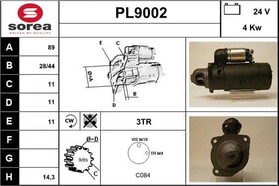 SNRA PL9002 - Démarreur cwaw.fr