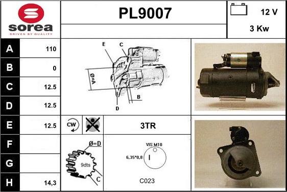 SNRA PL9007 - Démarreur cwaw.fr