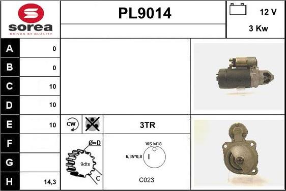 SNRA PL9014 - Démarreur cwaw.fr