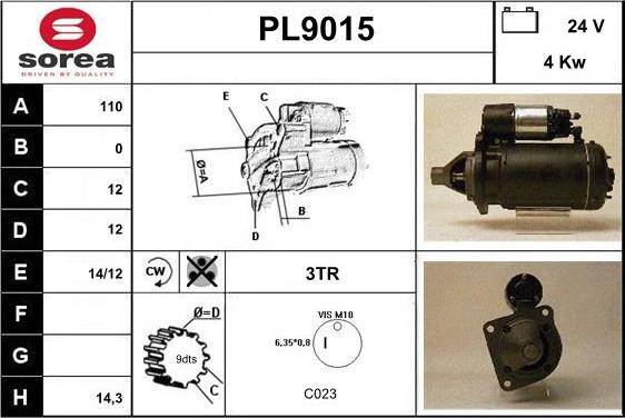 SNRA PL9015 - Démarreur cwaw.fr