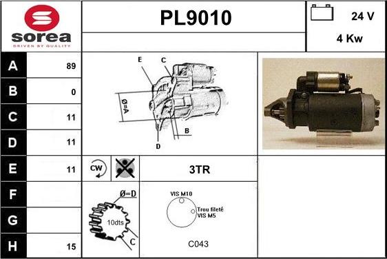 SNRA PL9010 - Démarreur cwaw.fr