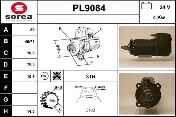 SNRA PL9084 - Démarreur cwaw.fr