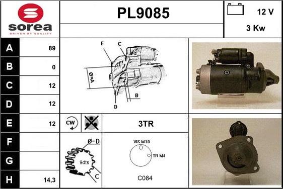 SNRA PL9085 - Démarreur cwaw.fr