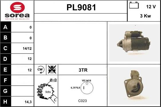 SNRA PL9081 - Démarreur cwaw.fr