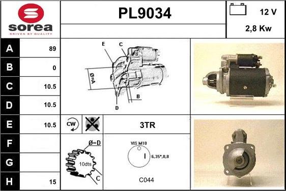 SNRA PL9034 - Démarreur cwaw.fr