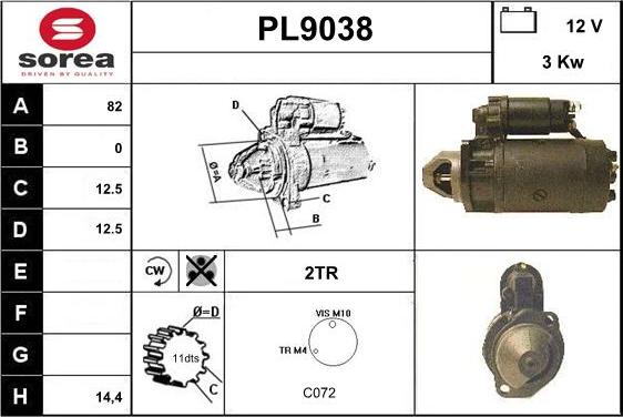 SNRA PL9038 - Démarreur cwaw.fr