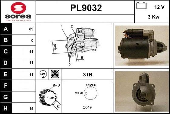 SNRA PL9032 - Démarreur cwaw.fr