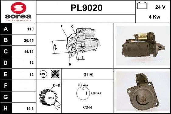 SNRA PL9020 - Démarreur cwaw.fr