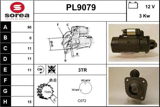 SNRA PL9079 - Démarreur cwaw.fr