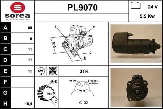 SNRA PL9070 - Démarreur cwaw.fr