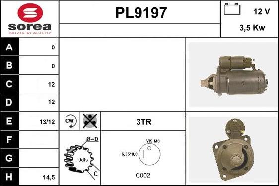 SNRA PL9197 - Démarreur cwaw.fr