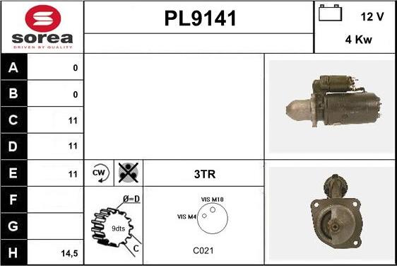 SNRA PL9141 - Démarreur cwaw.fr