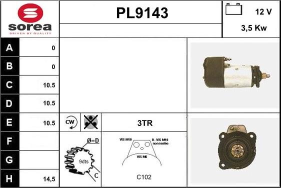 SNRA PL9143 - Démarreur cwaw.fr