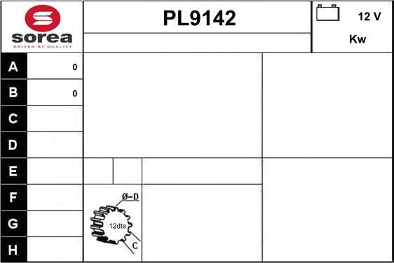 SNRA PL9142 - Démarreur cwaw.fr