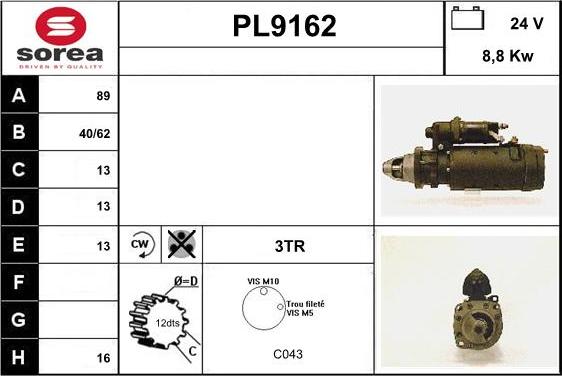 SNRA PL9162 - Démarreur cwaw.fr