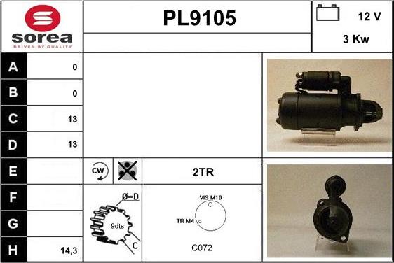 SNRA PL9105 - Démarreur cwaw.fr