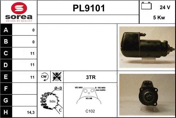 SNRA PL9101 - Démarreur cwaw.fr