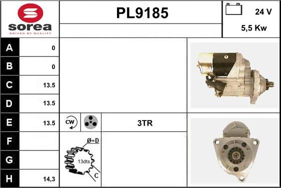 SNRA PL9185 - Démarreur cwaw.fr