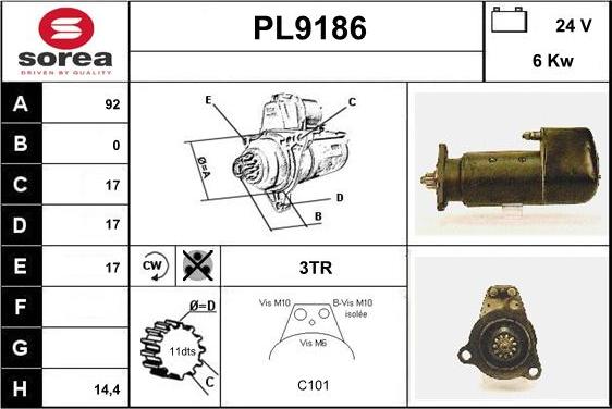 SNRA PL9186 - Démarreur cwaw.fr