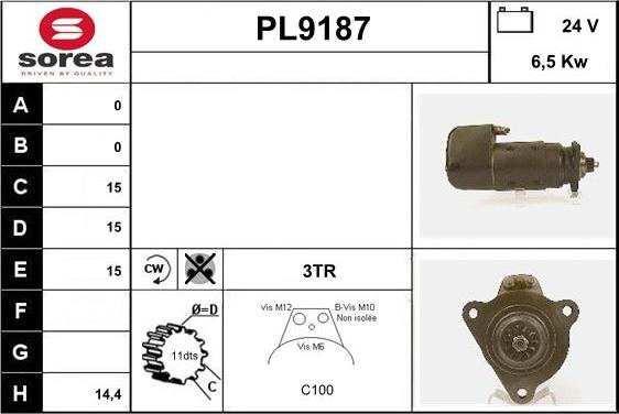 SNRA PL9187 - Démarreur cwaw.fr