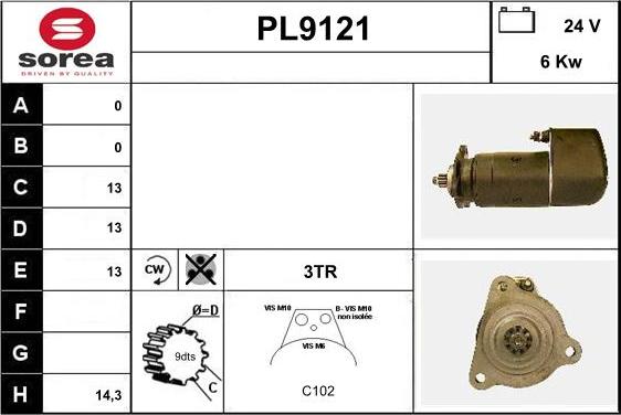 SNRA PL9121 - Démarreur cwaw.fr