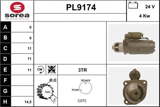 SNRA PL9174 - Démarreur cwaw.fr