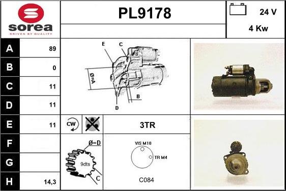 SNRA PL9178 - Démarreur cwaw.fr