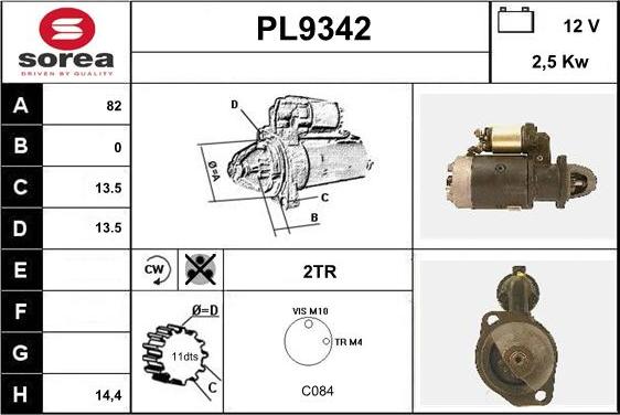 SNRA PL9342 - Démarreur cwaw.fr