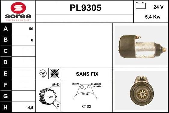 SNRA PL9305 - Démarreur cwaw.fr