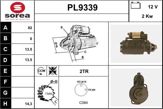 SNRA PL9339 - Démarreur cwaw.fr