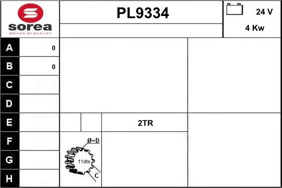 SNRA PL9334 - Démarreur cwaw.fr