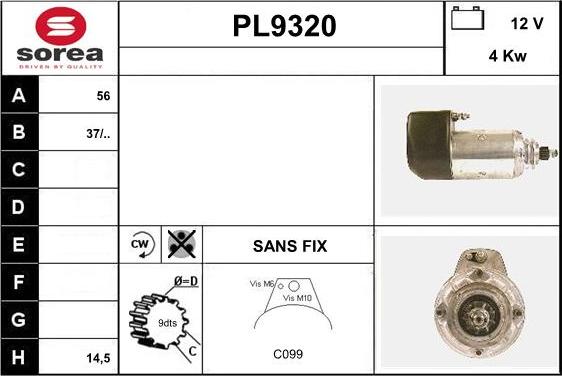 SNRA PL9320 - Démarreur cwaw.fr