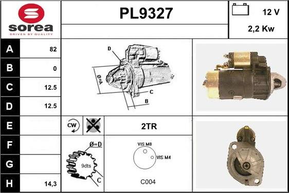 SNRA PL9327 - Démarreur cwaw.fr